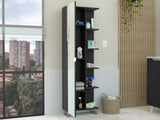 Urano Mirror Linen Cabinet, Four Interior Shelves, Five External Shelves -Black B20091992