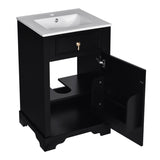 20-Inch Bathroom Vanity with Ceramic Sink, Soft Close Door, Adjustable Shelf, and Door-Mounted N729P192077B