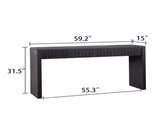 Modern Black Console Table with 4 Drawers 59.2" Entryway Table with Storage W2729P298159