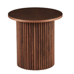 ZUN Walnut Wood Veneer Tabletop 19.69 Inch Round Coffee Table, Farmhouse Circle Coffee Table MDF W1164P225860