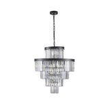 (Same as W1340P188535/L5002-600-B) 24" Luxury Crystal Chandelier with Black Finish Elegant W1340P189339