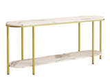Console Table 2 Tier Narrow Entryway Table with Storage Shelves Faux 82101132