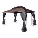 13x10 Outdoor Patio Gazebo Canopy Tent With Ventilated Double Roof And Mosquito net W41942173