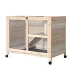 ZUN Pet cage /Wood Rabbit Hutch-Natural （Prohibited by WalMart） 19946198