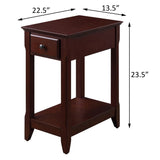 ZUN Espresso Accent Table with Bottom Shelf B062P181363