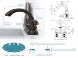 Bathroom Faucet 2-Handle Oil Rubbed Bronze Aerator, Swan Style 4-inch Centerset Vanity Sink 75670917