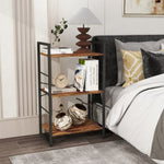 ZUN Small Bookshelf 3-Tier Bookcase, Metal Bookshelf for Study, Bedroom, Living Room and Kitchen, Height 57073473