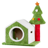 24in Christmas Cat House Cat Bed Cave, Soft Plush Christmas Nest Holiday Decor for Indoor Cats 64956948