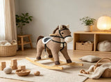 Back and Forth Rocking Horse with Sound Effects, Ride On Horse Toy for 12-36 Months Toddlers, Dark 09102725