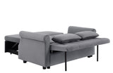 Artemax 55'' Modern Shiny Velvet Convertible Loveseat Sleeper Sofa Couch w/ 2 Lumbar Pillows, W668100736