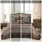 ZUN 5 Piece Jacquard Quilt Set with Throw Pillows Red Full/Queen B03597544