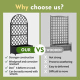 round Metal Planter Box with Trellis Raised Garden Bed with 4 wheelsTrellis & Privacy Screen for W347P331028