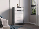 White 5-Drawer Rectangle Dresser B06280498