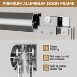 60" W x 57" H Aluminum Frame Double Sliding Shower Door, Soft-Close Chrome Bathtub Door, 1/4" W3377P308212