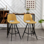 ZUN Porth Fabric Kitchen 28.25" Counter Height Stools, Set of 2, Yellow T2574P165090