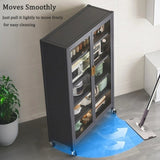 65" Kitchen Pantry Storage Cabinet, 6 Tier Metal Display Storage Cabinet with Transparent Door, W3204P300623