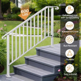 Outdoor 4 Level Iron Handrail Matte White 04980740