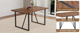 A minimalist retro rectangular dining table with a specially textured top and black metal W1151P240748