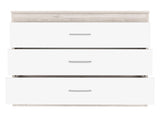 Dresser 29"H, Three Drawers, Metal Hardware, Superior Top, Light Gray / White B097133222