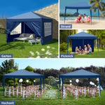 ZUN 3 x 3m Two Doors & Two Windows Practical Waterproof Right-Angle Folding Tent Blue 68801768