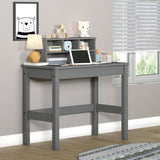 ZUN Grey Writing Desk with Hutch B062P209417