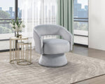 ZUN Modern Luxury Swivel Accent Chair 1pc Gray Velvet Upholstery Solid Wood Stylish Home Furniture B011P283813