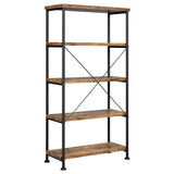 Antique Nutmeg and Black 4-shelf Bookcase B062P145622