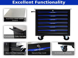 6 DRAWERS MULTIFUNCTIONAL TOOL CART WITH WHEELS-BLACKBLUE W1102P182235