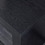 Wood TV stand Media Console with Storage Cabinet for Living Room, Bedroom, Black- Wood Grain Finish W965P156184