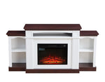 ZUN Electric Fireplace TV Stand for 70 inch TV, 23 inch Fireplace with Mantel, Living Room TV Stand with 81959268