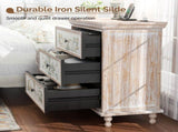 () 3-Drawer Cabinet with Carved Interior and Socket P2 MDF Solid Wood Legs 59459168