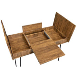 Rustic Amber Writing Desk with 4 Hidden Storages B062P153670