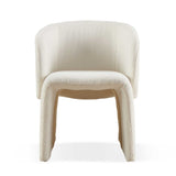 ZUN Modern Dining Chair Accent Chair White Single Sofa Chair,Upholstered Side Chair Teddy Comfy Chair W1164P190832