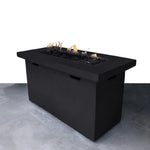 ZUN 25" H x 42" W Fiber Reinforced Concrete Propane Outdoor Fire Pit Table B120P203040