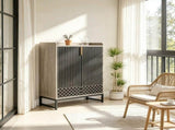 5 Tier Modern Shoe Cabinet with Doors Entryway Storage Organizer 90032144