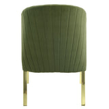 ZUN ACME Fallon Side Chair , Green Velvet & Mirrored Gold Finish DN01956