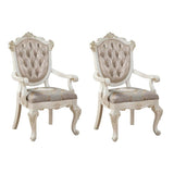 Rose Gold and Pearl White Tufted Arm Chair B062P189176
