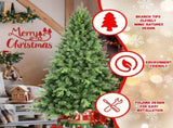 Artificial 7.5ft Green Christmas Tree with 2155PVC/Hard Needle Mixed Branch Tips, memory wireiron 08118047