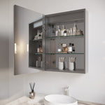 ZUN 26x20 inch Bathroom Medicine Cabinet with LED Mirror, Anti-Fog, Waterproof, 3000K~6000K Single Door W1738100833