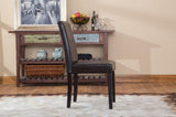 Urban Style Solid Wood Leatherette Padded Parson Chair, Brown, Set of 2 T2574P164533
