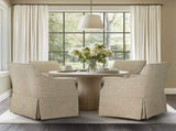 Upholstered Skirted Dining Arm Chair with Hidden C s Beige B035P341170