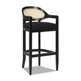 Americana Mid-Century Modern 30.5" Cane Back Bar Stool, Jet Black B2719P297791