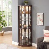 Corner Lighted Curio Cabinet Corner Glass Cabinet Lighted Curio Cabinet Corner Display Case for W2275P194425