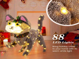Holiday decoration 3D cute cat with LED lights 09458148