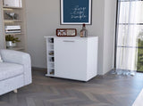 White 6-Bottle Rack Bar Cart B062P175132