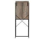 Retro Style MDF With Triamine Iron Frame Sliding Door Three-Layer Rack Bathroom Cabinet 54703194