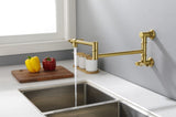 Pot Filler Faucet Wall Mount Pot Filler Faucet, Modern Brass Pot Filler Two-Attachment Wall Mount W928104083