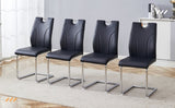 Black PU Dining Chair Set.Uniquely designed black dining chairs. PU material, paired with silver W2920P225024