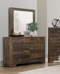 ZUN Rustic Brown Finish Dresser with Storage Drawers Clipped Corners Transitional Style Wooden Bedroom B011P186839