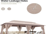 Patio Gazebo 10'x20', Outdoor Heavy Duty Party Tent Shelter With Double Roofs, Mosquito Nettings And 78464033